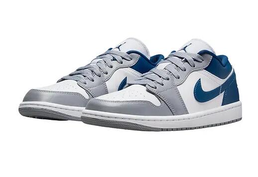 Men's Running Weapon Air Jordan 1 Low White/Blue/Grey Shoes 0502 Men's Running Weapon Air Jordan 1 Low White/Blue/Grey Shoes 0502
